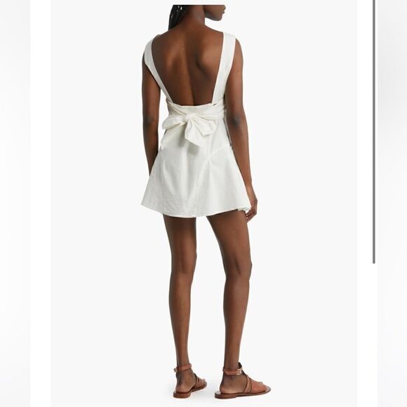 NWOT Free People Eye Catching Mini Dress Sleeveless Open Back Bow V Neck L - Picture 16 of 16